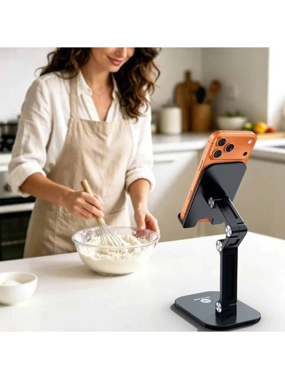 Foldable Adjustable Phone Stand Holder for Desk - Cell Phone Accessory, Black